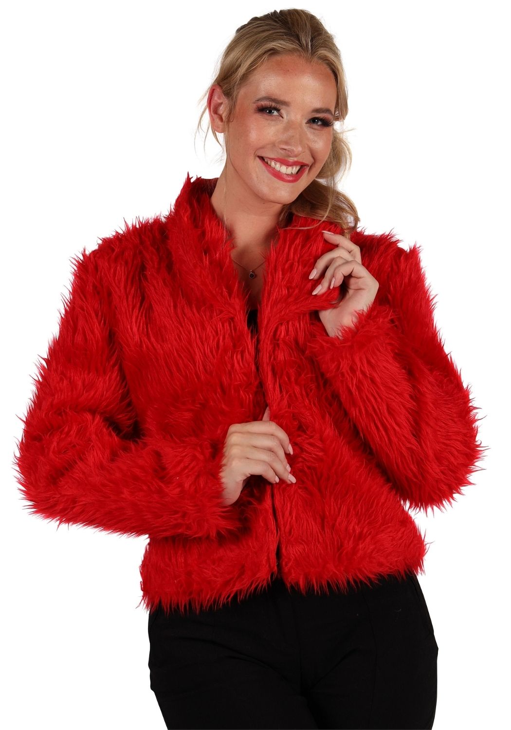 Bontjas Carnaval Dames Uni Rood - Festivales