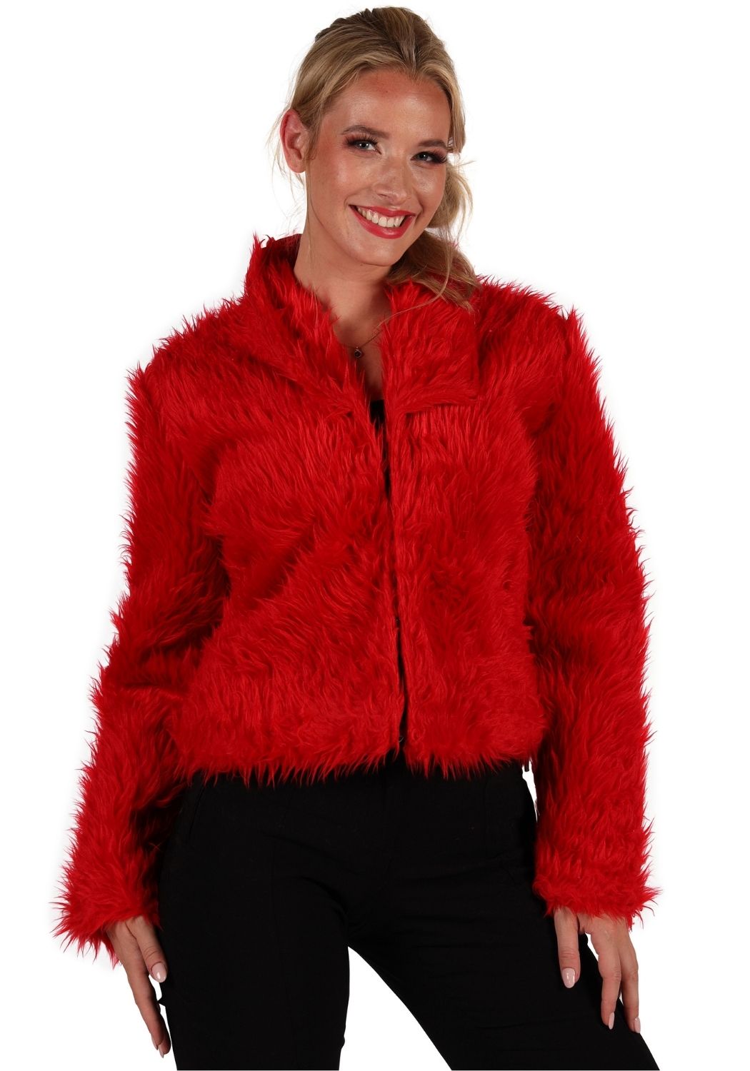 Bontjas Carnaval Dames Uni Rood - Festivales