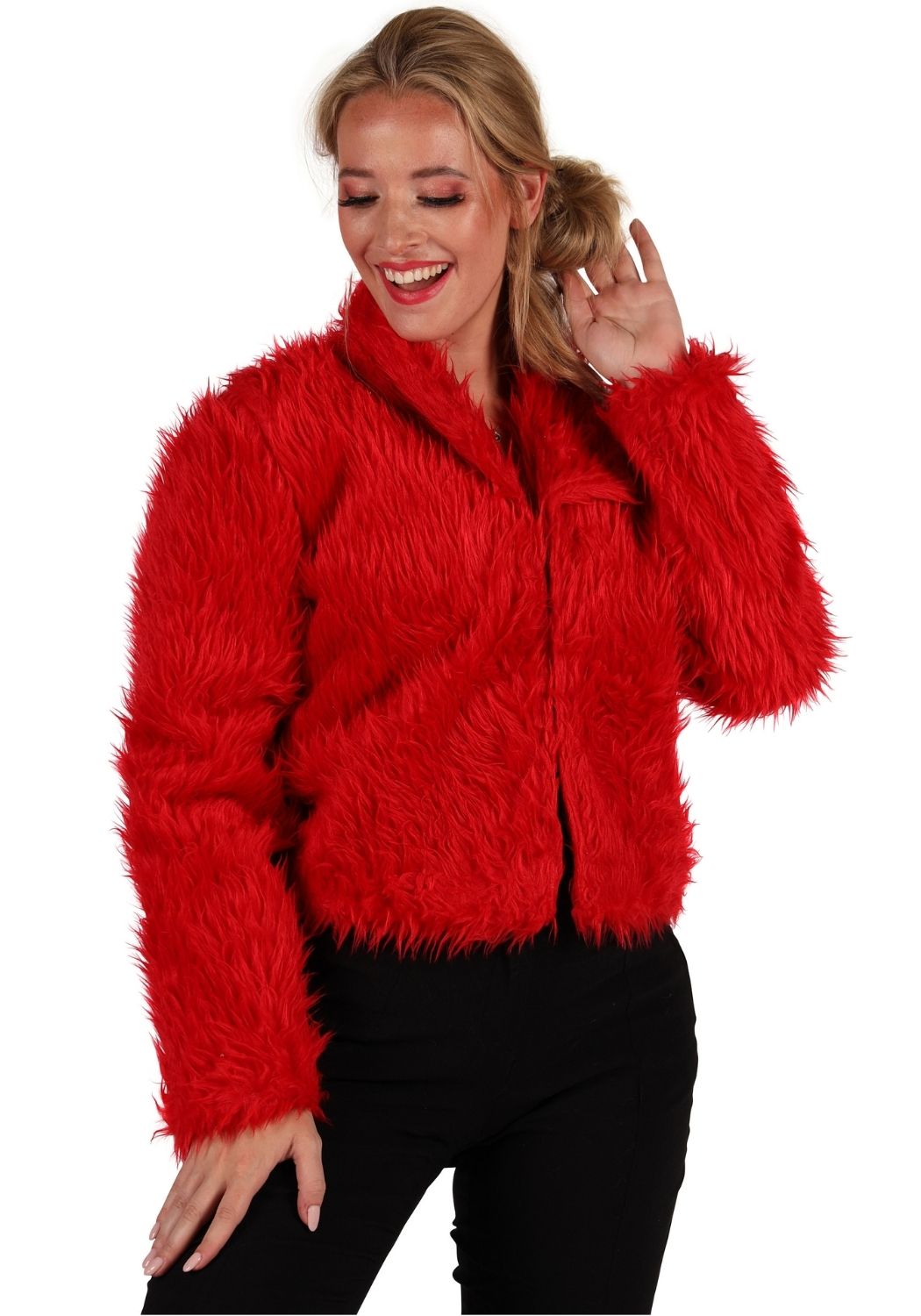 Bontjas Carnaval Dames Uni Rood - Festivales