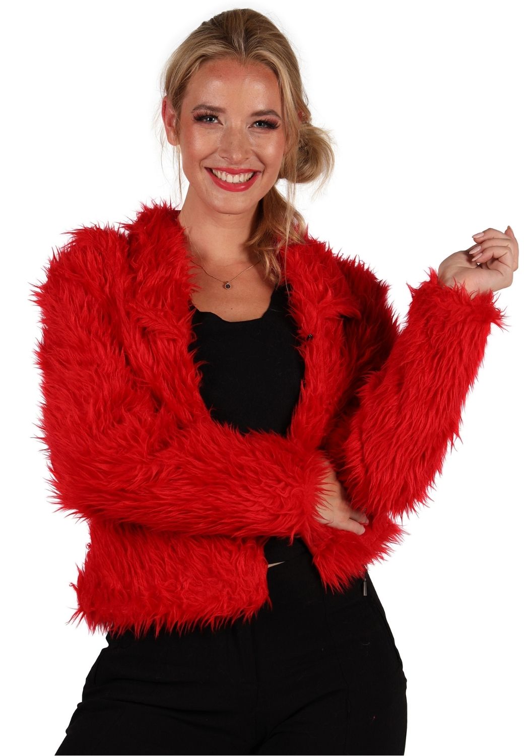 Bontjas Carnaval Dames Uni Rood - Festivales