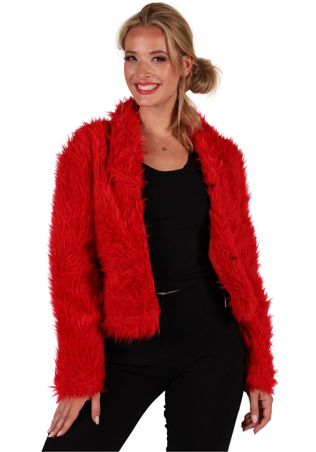 Bontjas Carnaval Dames Uni Rood - Festivales