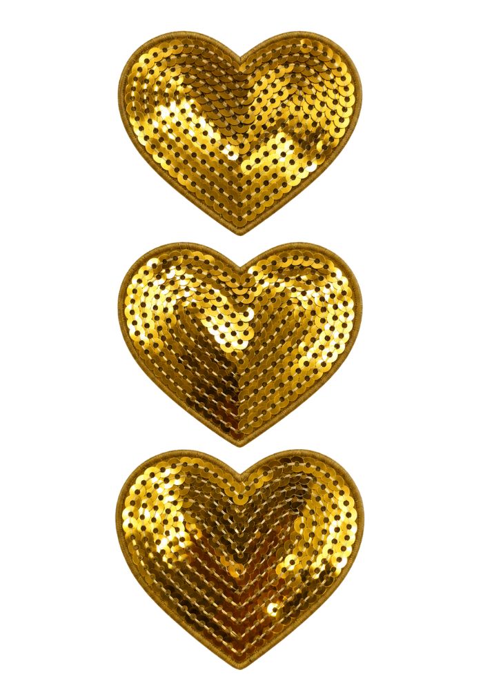 Hartjes Pailletten Goud - Carnavals Embleem - Festivales
