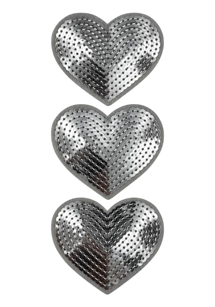 Hartjes Pailletten Zilver - Carnavals Embleem - Festivales