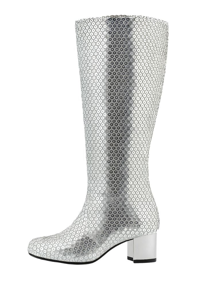 Pailletten Laarzen Zilver Dames - Festivales