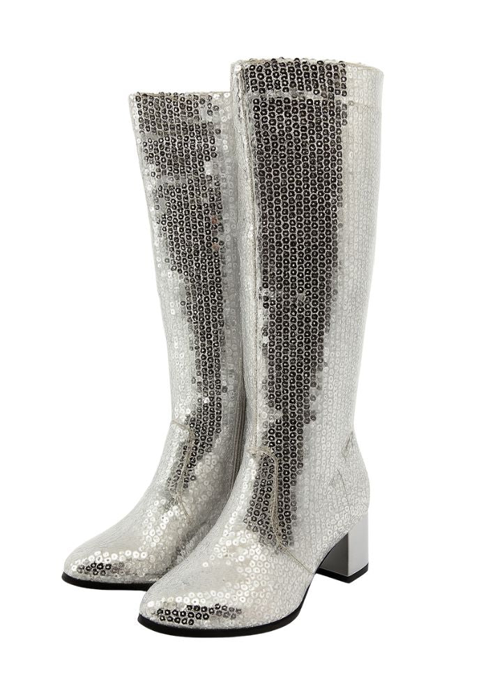 Pailletten Laarzen Zilver Dames - Festivales