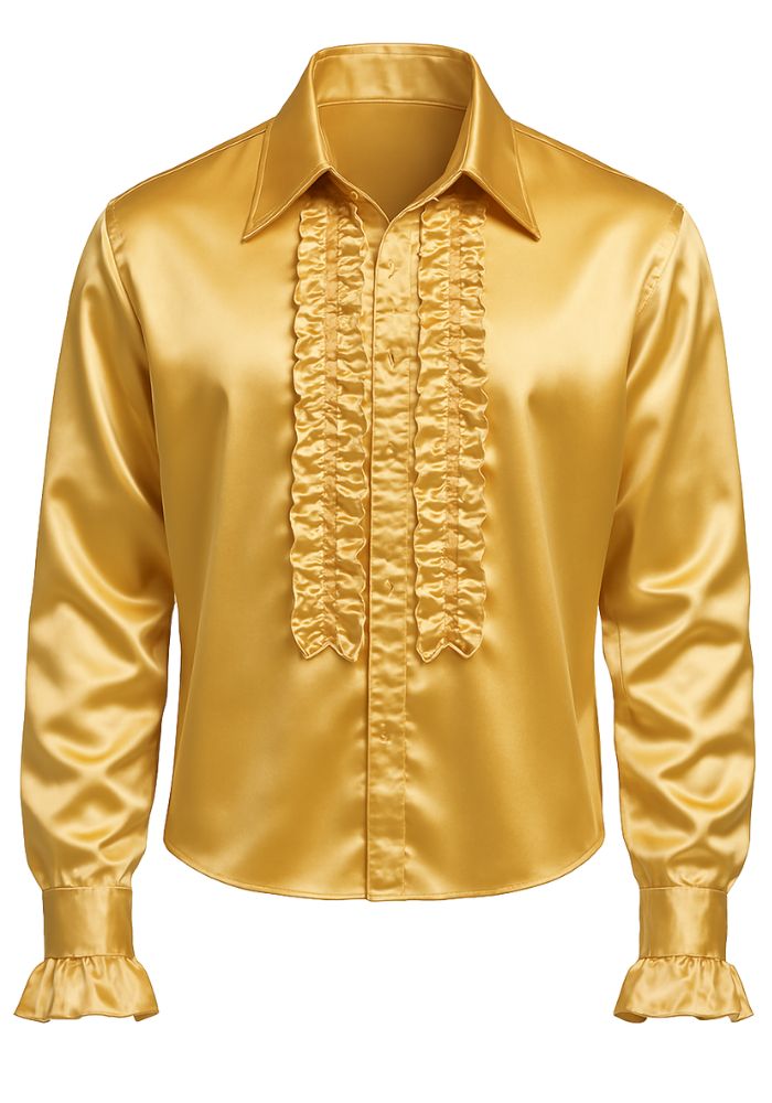 Party Overhemd Goud M - Festivales