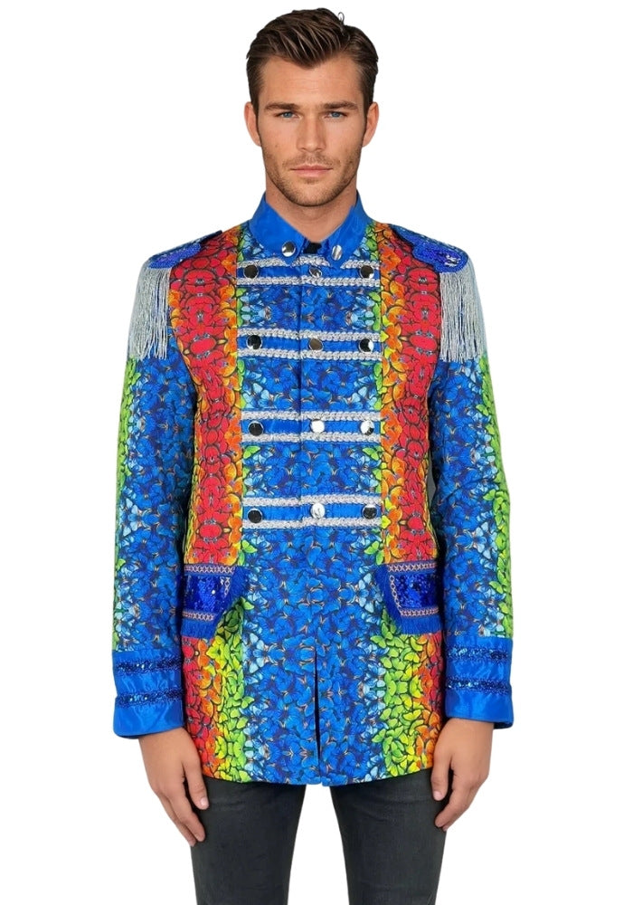 Carnavalsjas Heren Butterfly Blauw - Bundel Luxe - Festivales