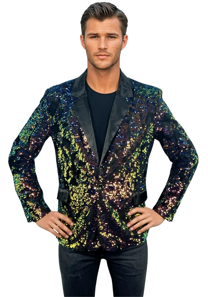 Carnavalsjas Luxe Pailletten Colbert Heren - Festivales