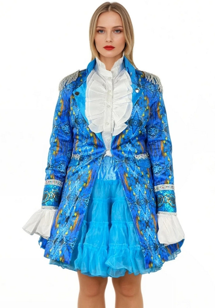 Carnavalsjas Dames Blauw Zilver Lady - Bundel Basic - Festivales