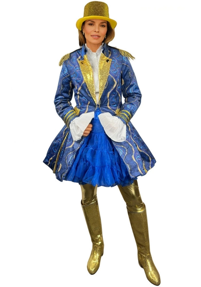 Carnavalsjas Dames Blauw Marble - Bundel Luxe - Festivales