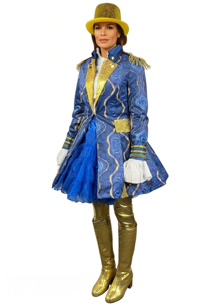 Carnavalsjas Dames Blauw Marble - Bundel Luxe - Festivales