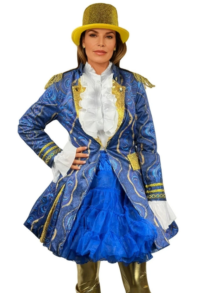 Carnavalsjas Dames Blauw Marble - Bundel Luxe - Festivales