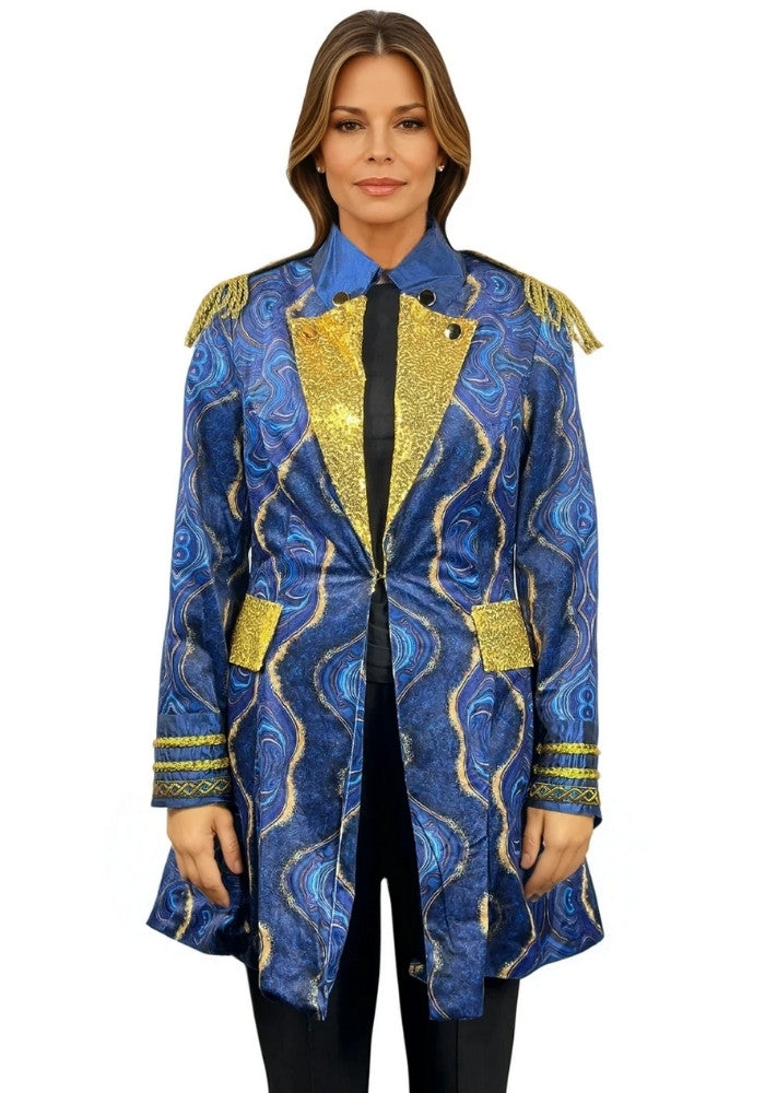 Carnavalsjas Dames Blauw Marble - Bundel Luxe - Festivales