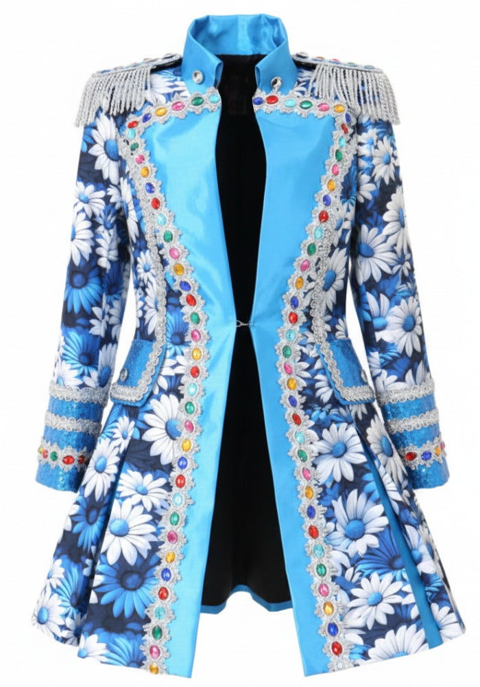 Carnavalsjas Dames Blue White Ladyflower - Festivales