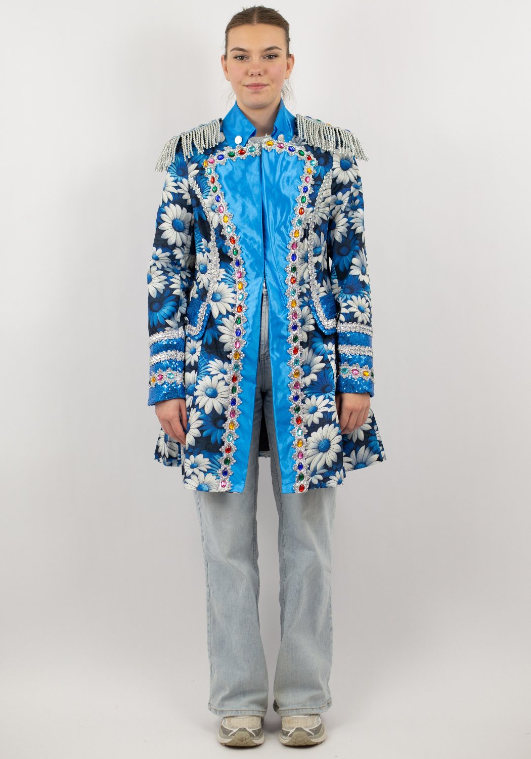 Carnavalsjas Dames Blue White Ladyflower - Festivales