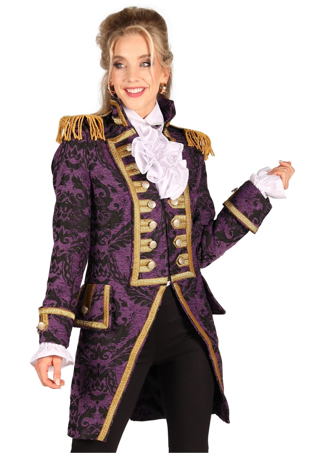 Carnavalsjas Dames Brocaat Nelson Paars/Goud - Festivales