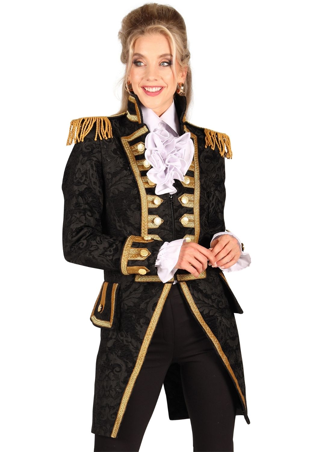 Carnavalsjas Dames Brocaat Nelson Zwart/Goud - Festivales