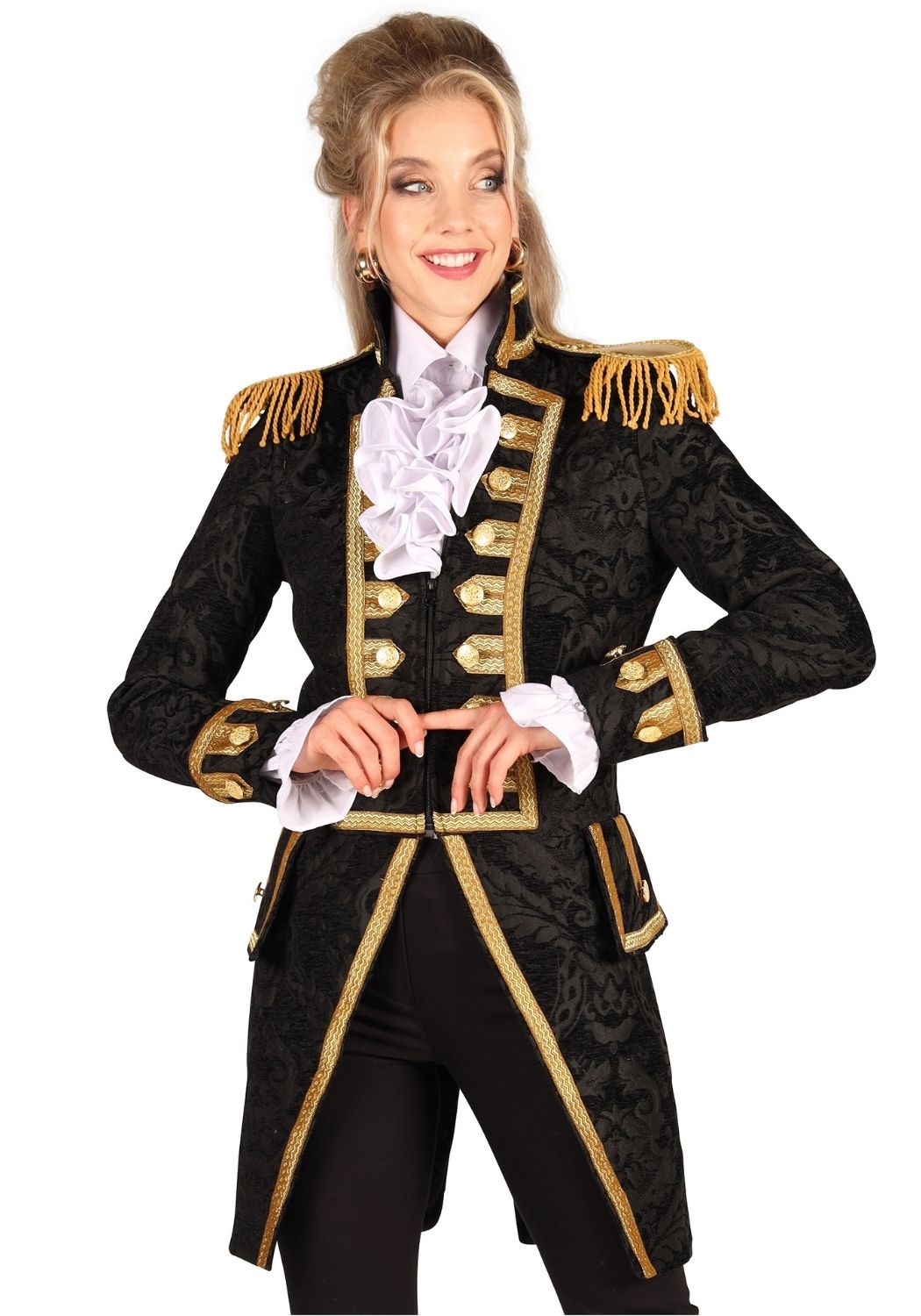 Carnavalsjas Dames Brocaat Nelson Zwart/Goud - Festivales