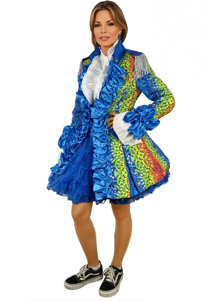 Carnavalsjas Dames Butterfly Blauw - Bundel Basic - Festivales