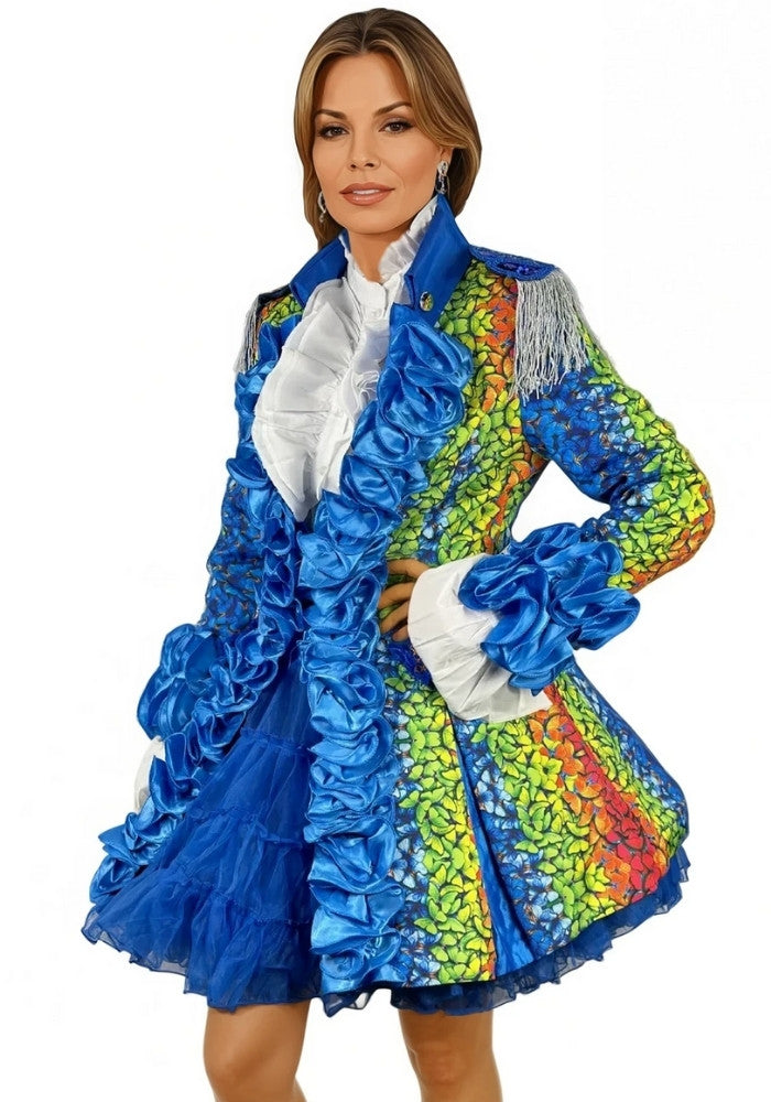 Carnavalsjas Dames Butterfly Blauw - Bundel Basic - Festivales