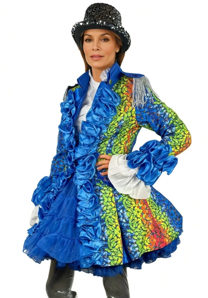 Carnavalsjas Dames Butterfly Blauw - Bundel Luxe - Festivales