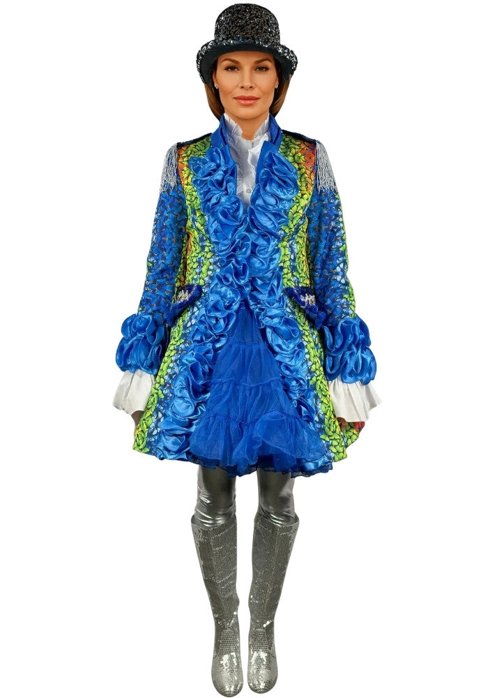 Carnavalsjas Dames Butterfly Blauw - Bundel Luxe - Festivales
