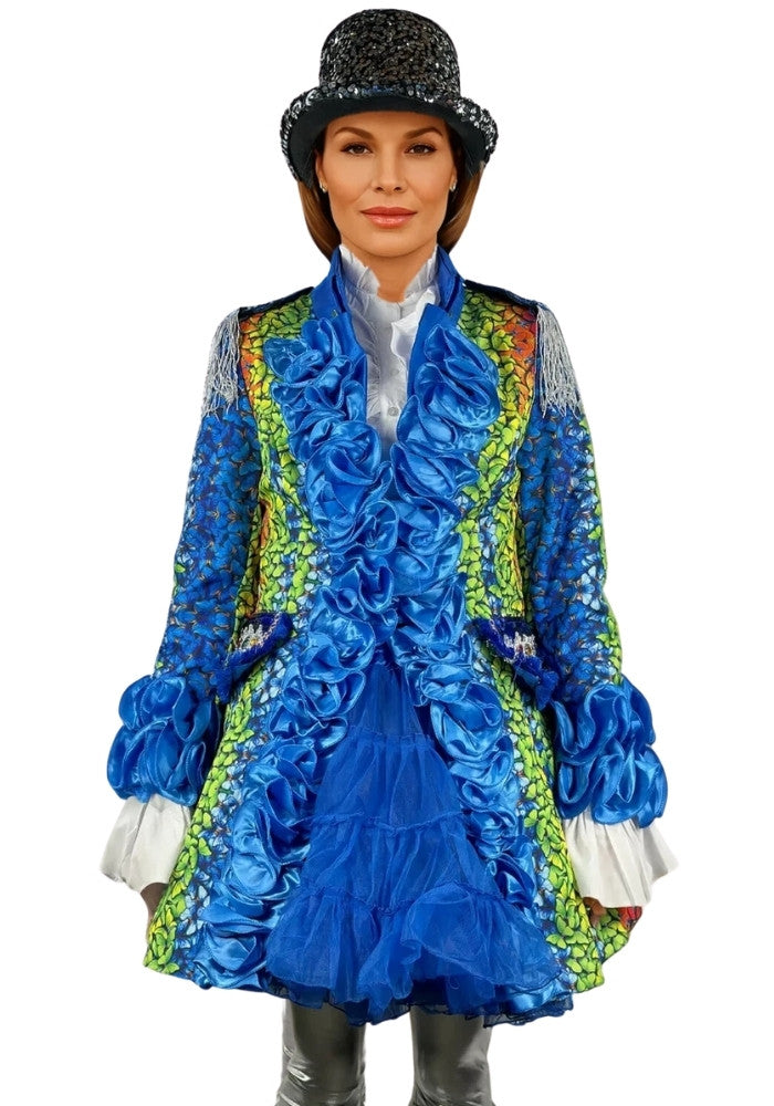 Carnavalsjas Dames Butterfly Blauw - Bundel Luxe - Festivales