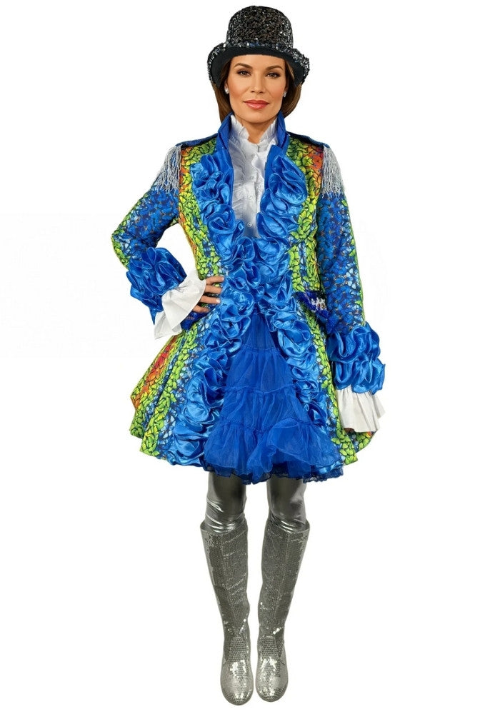 Carnavalsjas Dames Butterfly Blauw - Bundel Luxe - Festivales
