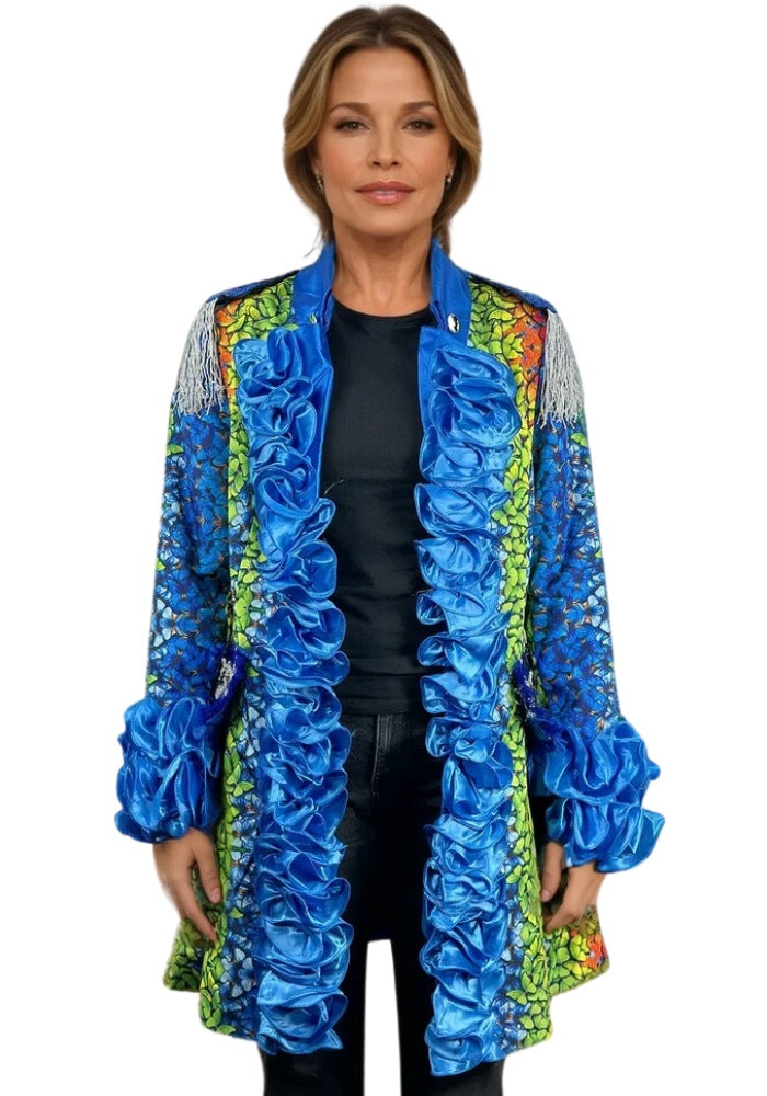 Carnavalsjas Dames Butterfly Blauw - Festivales