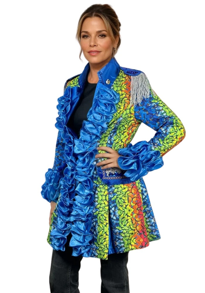 Carnavalsjas Dames Butterfly Blauw - Festivales