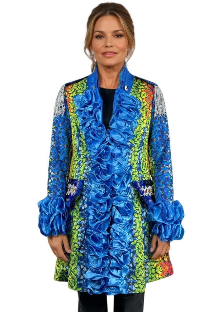 Carnavalsjas Dames Butterfly Blauw - Bundel Luxe - Festivales