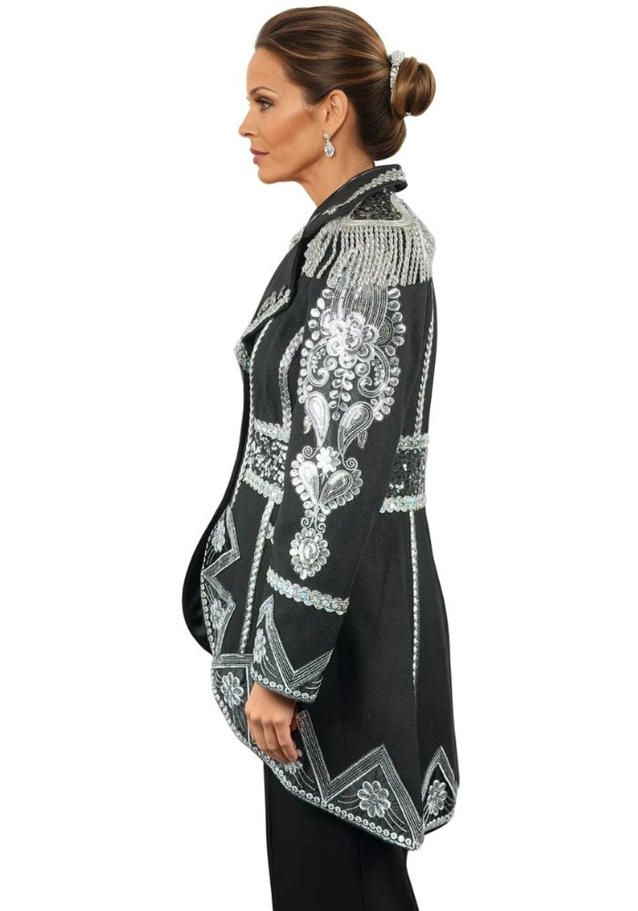 Carnavalsjas Dames Deluxe Silver Nocturne - Festivales