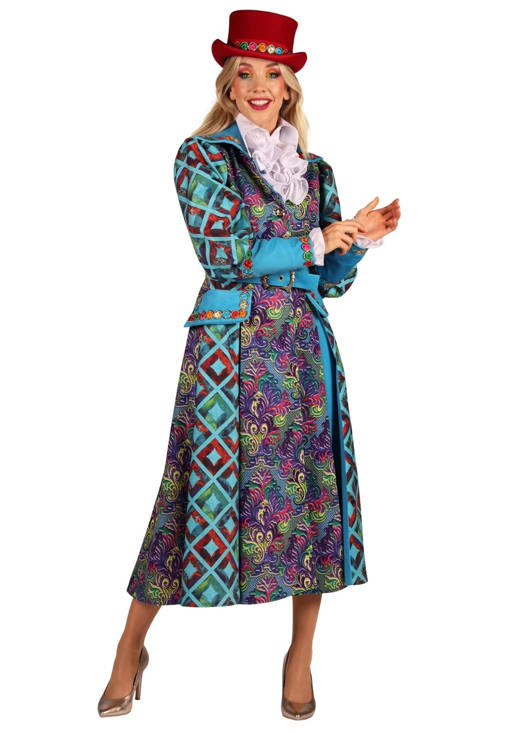 Carnavalsjas Dames Flower Square Turquoise - Festivales