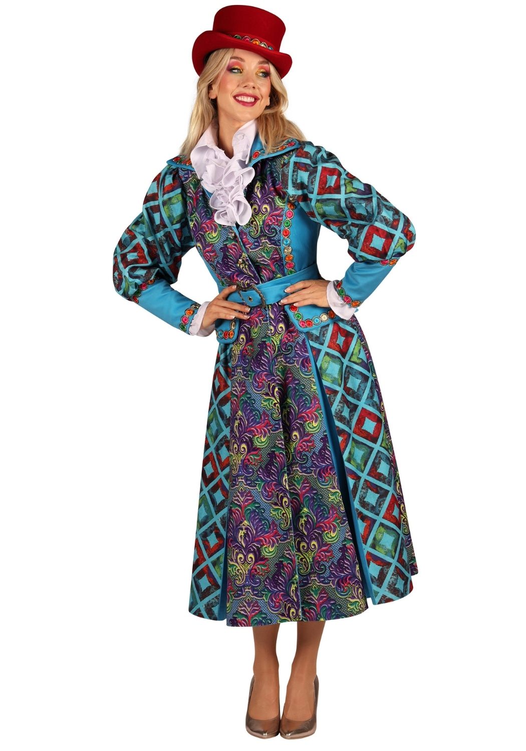 Carnavalsjas Dames Flower Square Turquoise - Festivales