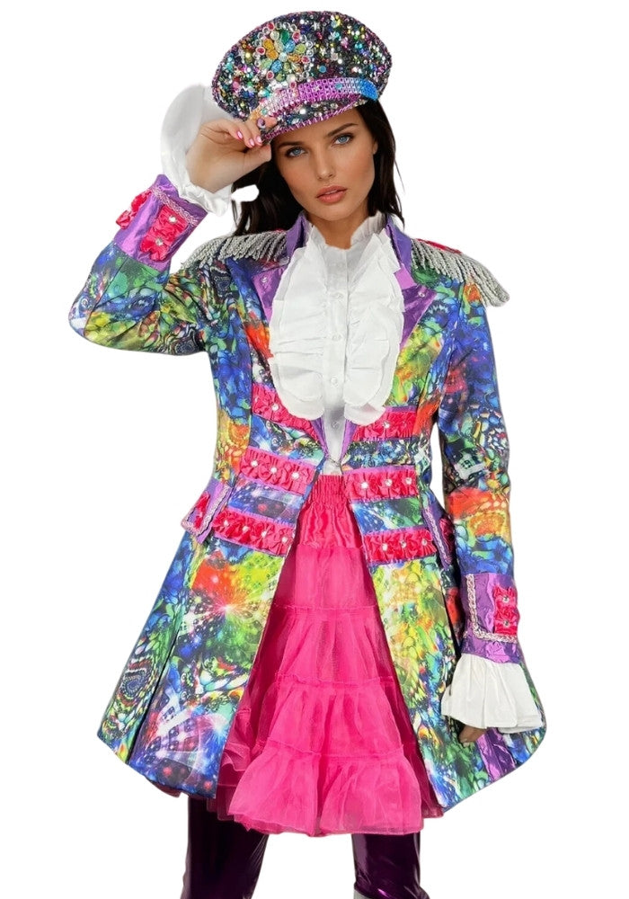 Dames Carnavalsjas Purple Holographic Diamonds - Bundel Luxe - Festivales
