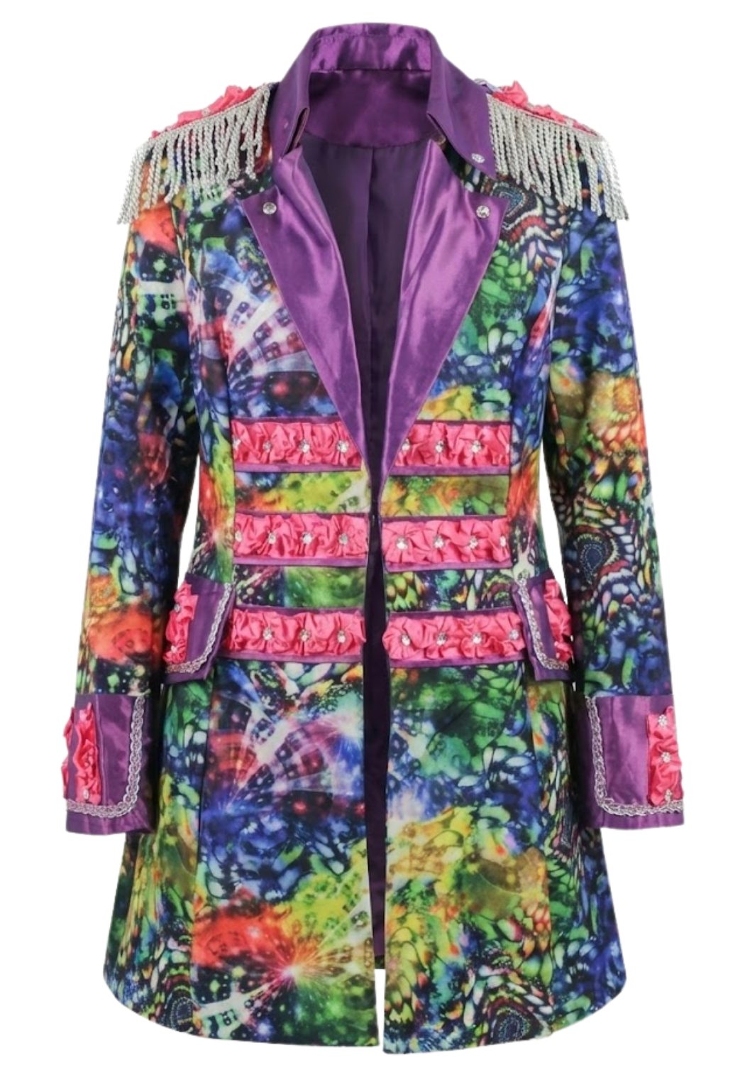 Dames Carnavalsjas Purple Holographic Diamonds - Festivales