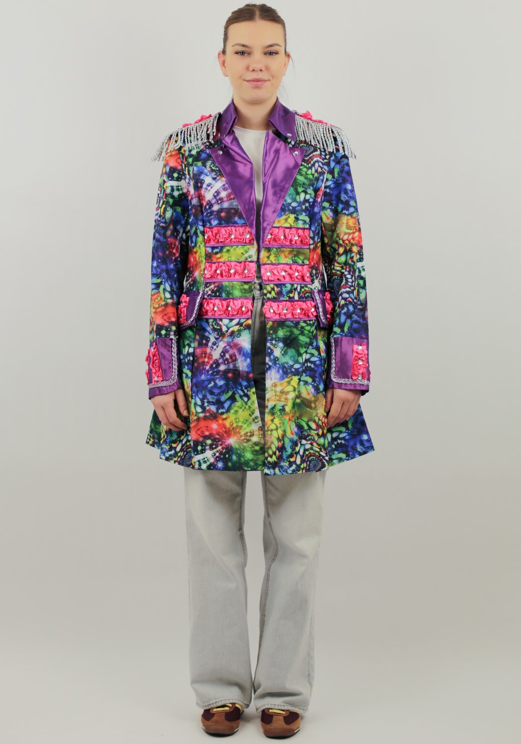 Dames Carnavalsjas Purple Holographic Diamonds - Festivales