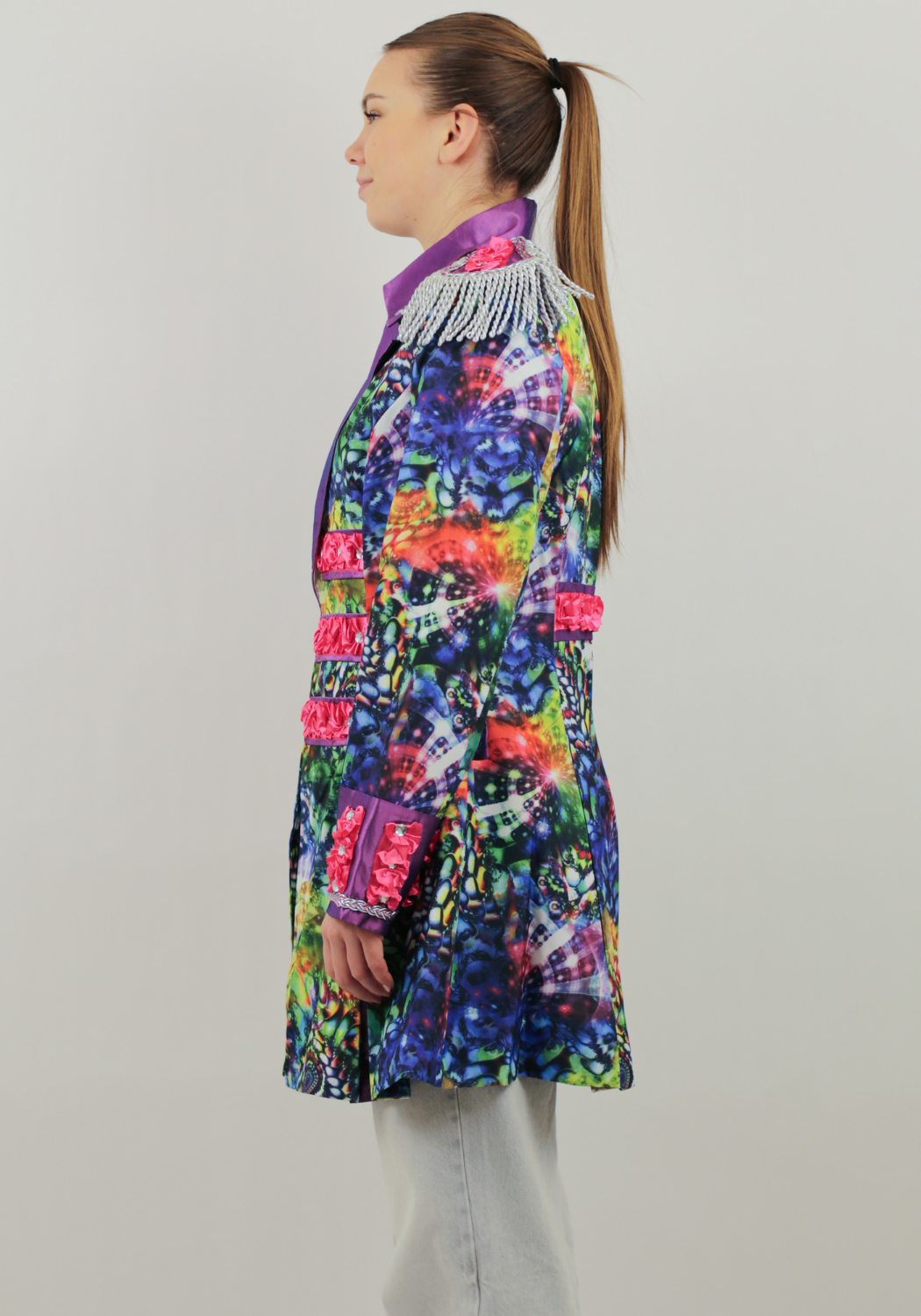 Dames Carnavalsjas Purple Holographic Diamonds - Festivales