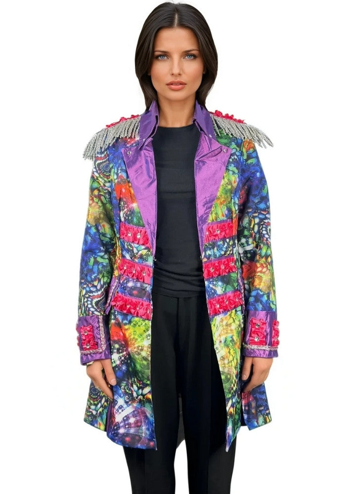 Dames Carnavalsjas Purple Holographic Diamonds - Festivales
