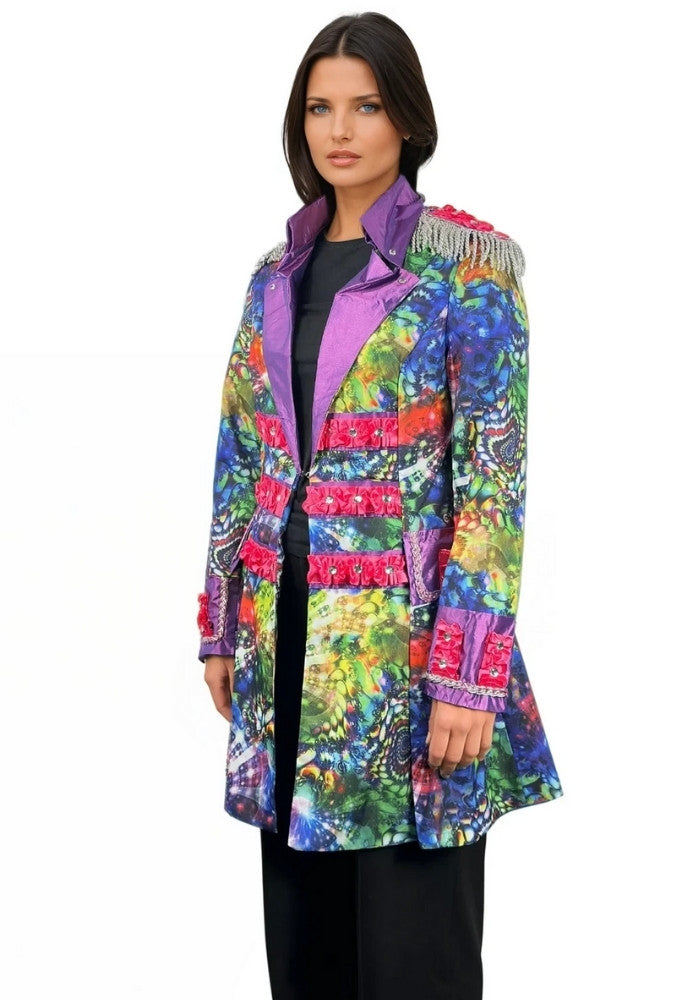 Dames Carnavalsjas Purple Holographic Diamonds - Festivales