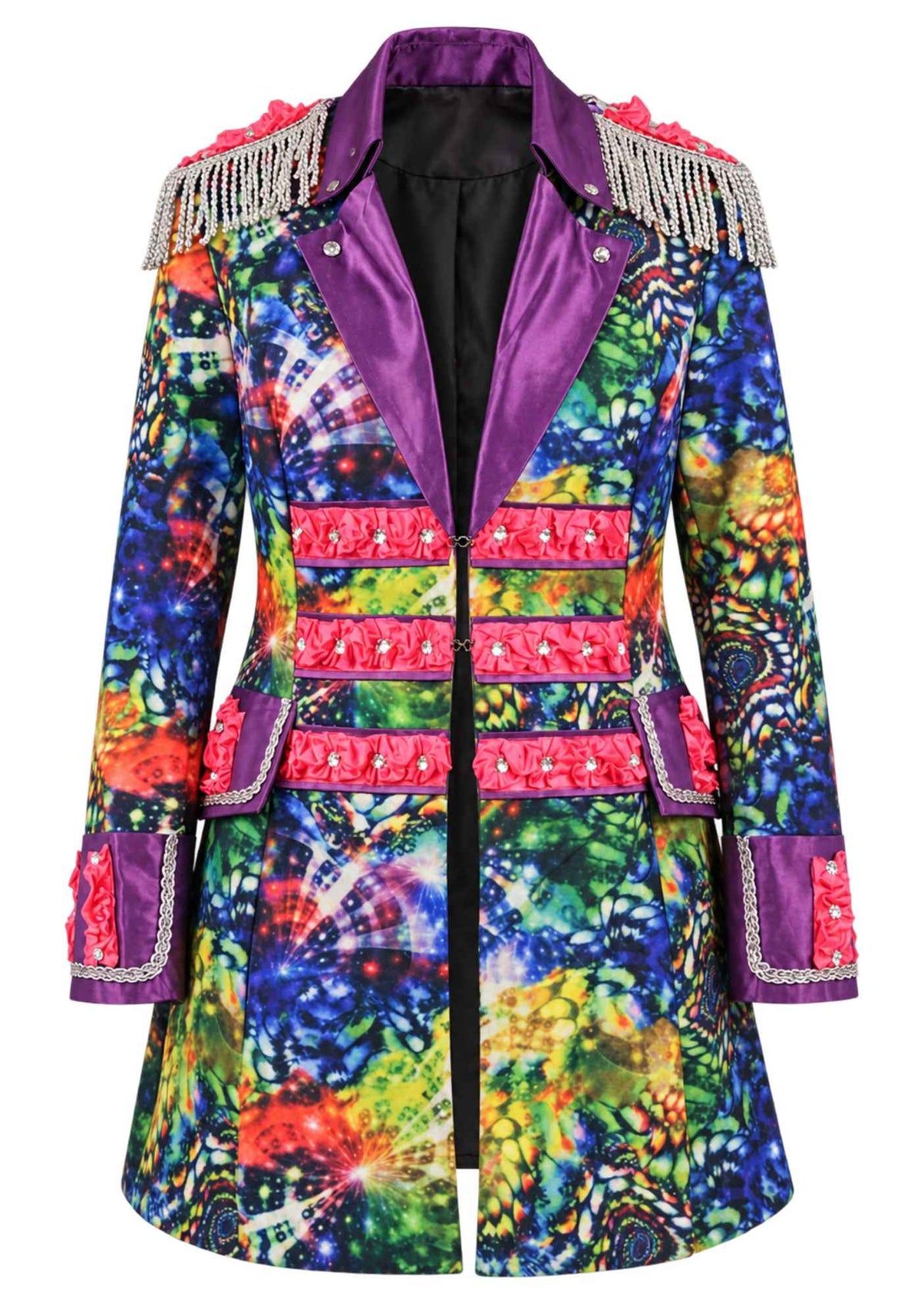 Dames Carnavalsjas Purple Holographic Diamonds - Festivales