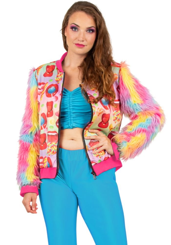 Carnavalsjas Dames Lollypop/Pluche Multi - Festivales