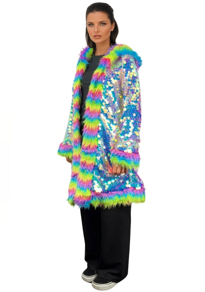 Carnavalsjas Pailletten Multibont Luxe Unisex - Festivales