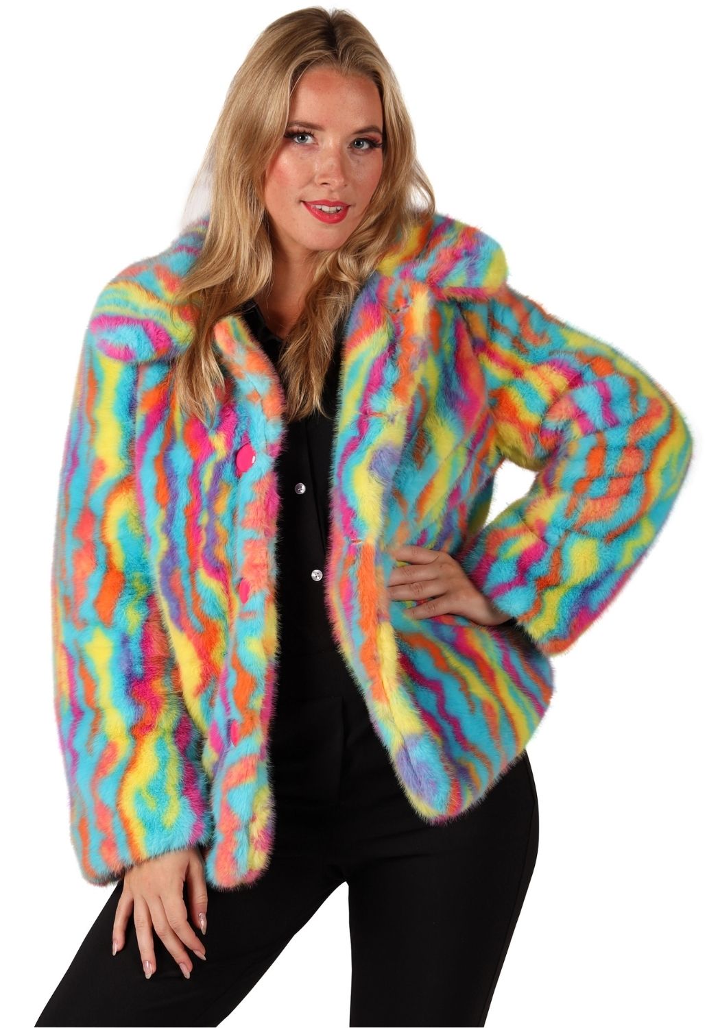 Bontjas Carnaval Dames Multicolor Unicorn - Festivales