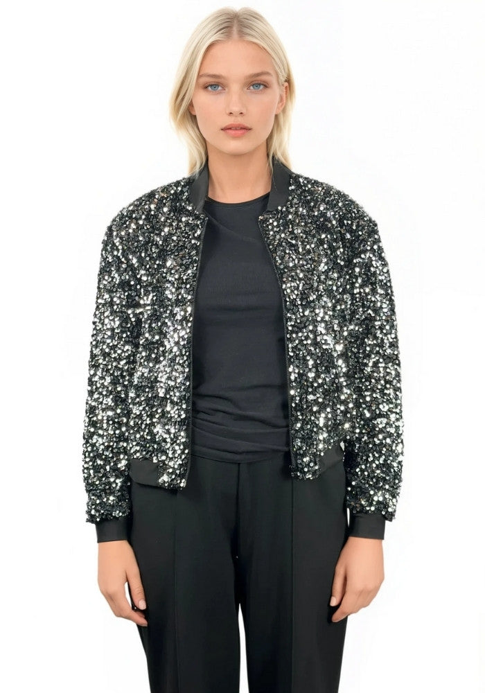 Carnavalsjas Paillettenjasje Zilver Vrouwen - Festivales