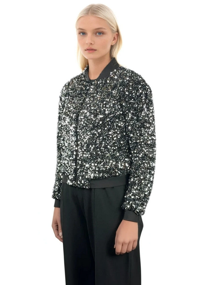 Carnavalsjas Paillettenjasje Zilver Vrouwen - Festivales