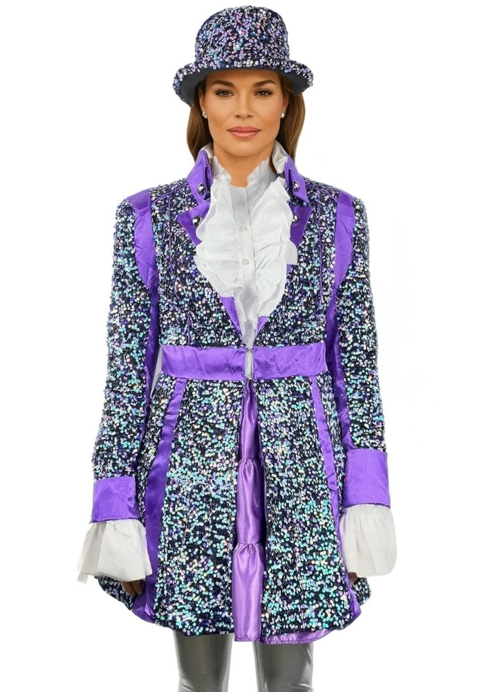 Carnavalsjas Sequin White Purple Dames - Bundel Luxe - Festivales
