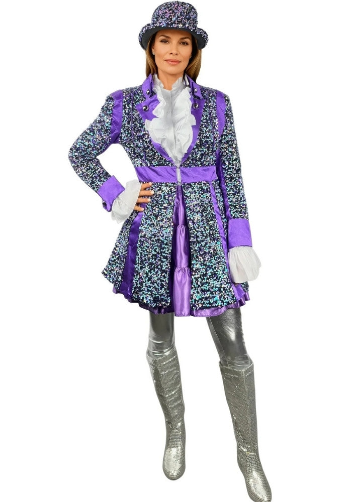 Carnavalsjas Sequin White Purple Dames - Bundel Luxe - Festivales
