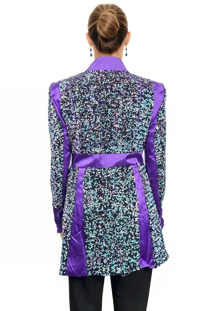 Carnavalsjas Sequin White Purple Dames - Festivales