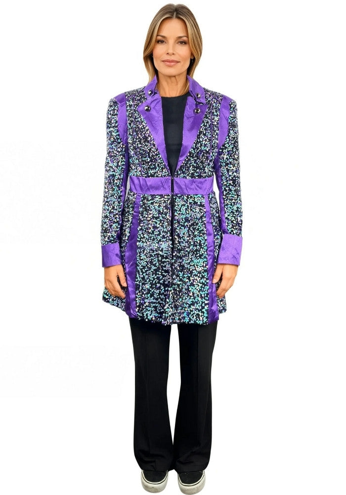 Carnavalsjas Sequin White Purple Dames - Festivales